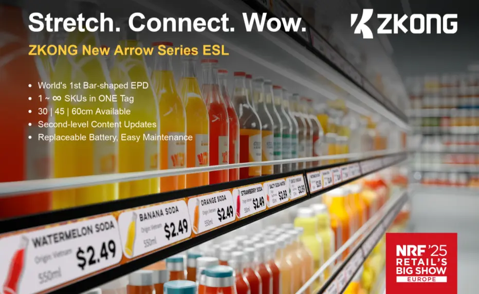ZKONG Makes Waves at NRF Europe 2025 with New Bar-shaped ESL
